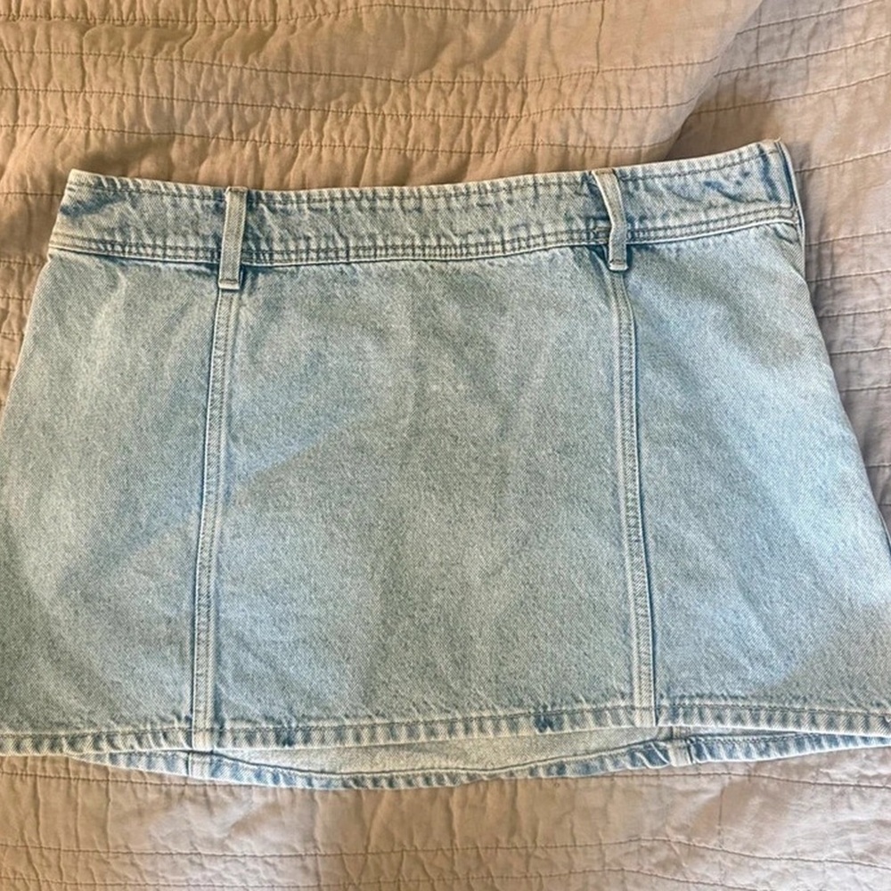 Light Blue Denim Mini Skirt - Casual Women's Skirt